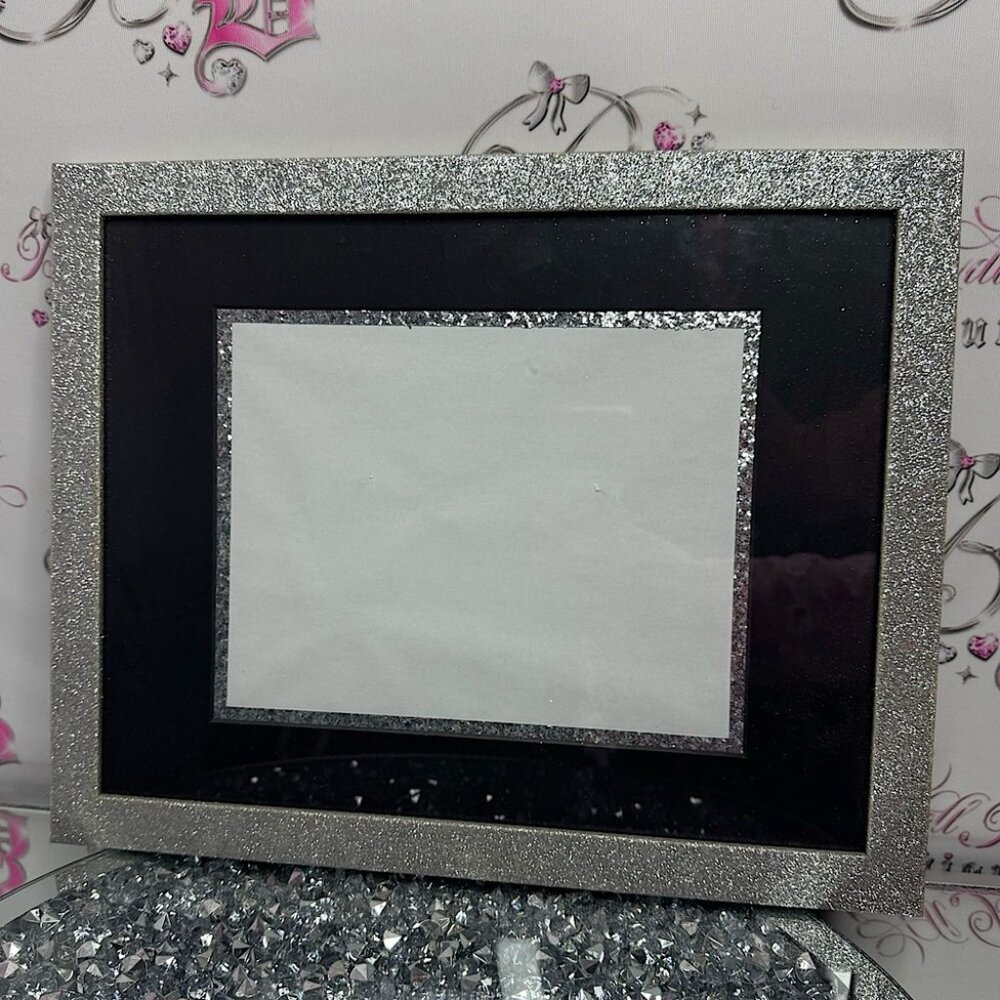Frame sparkly large picture frame wall hanging Michaels silver glitter shimmer
